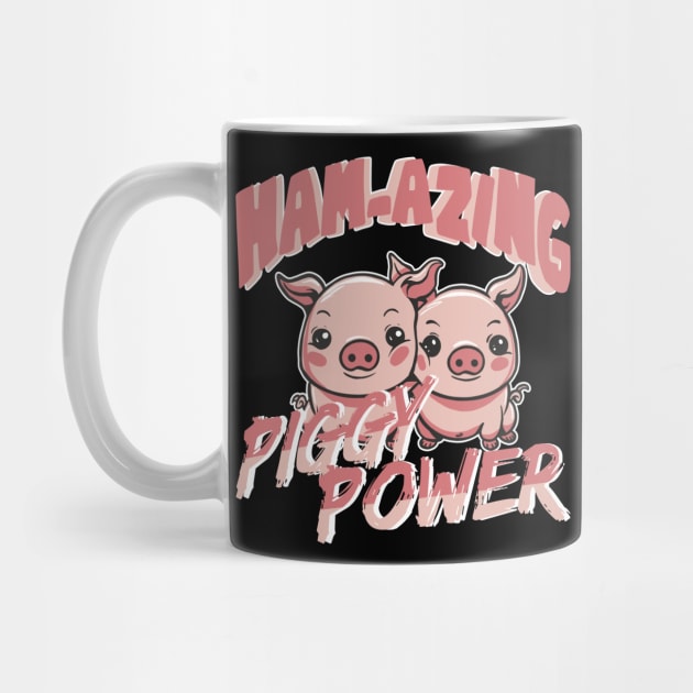 Hamazing Piggy Power Funny Pig by Aistee Designs